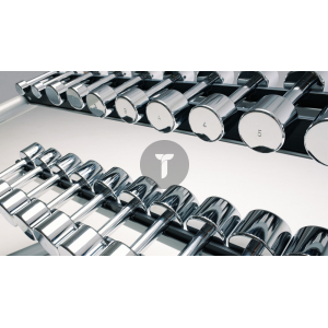 Гантели хромированные со стойкой Technogym