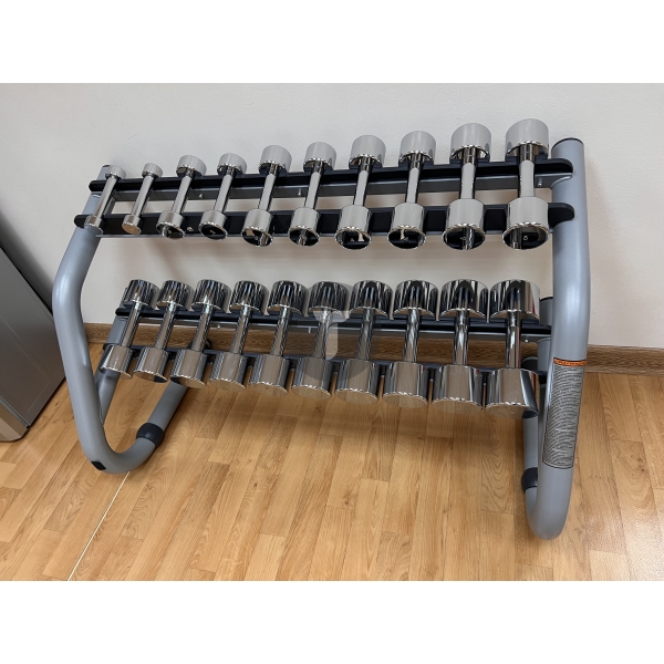 Гантели хромированные Technogym со стойкой
