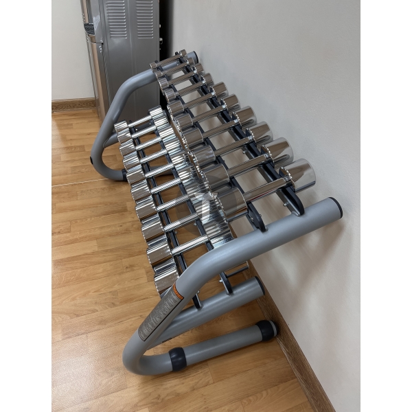 Гантели хромированные Technogym со стойкой