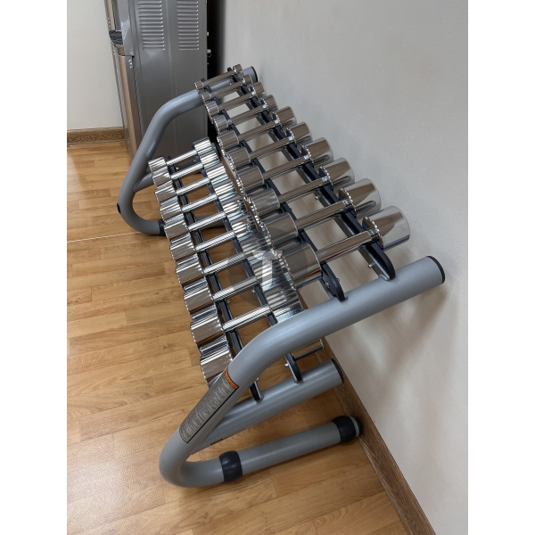 Гантели хромированные Technogym со стойкой